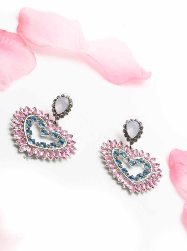 Amazon Lily- Heart Shaped Crystal Drop Earrings - My Roial Ears LTD