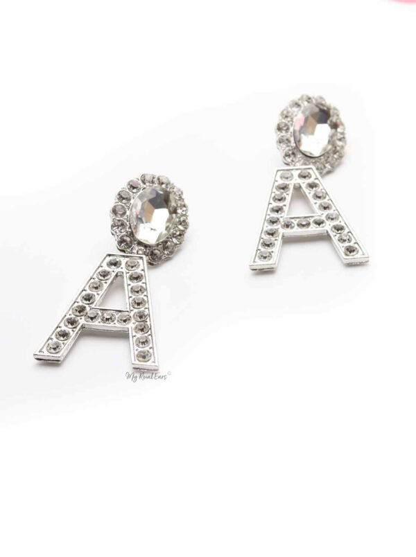 Begonia Coccinea A-crystal A shaped diamond earrings - My Roial Ears LTD
