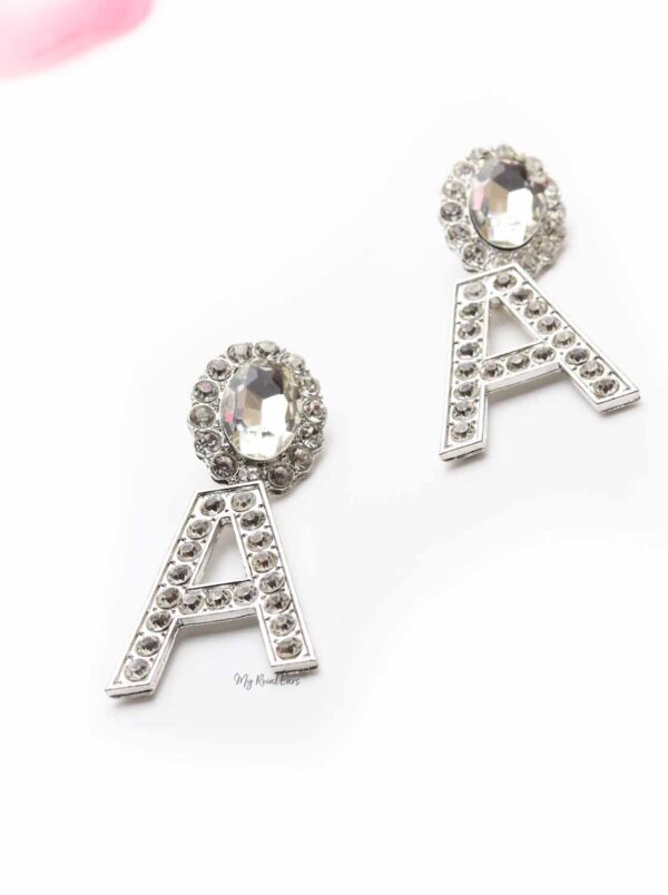 Begonia Coccinea A-crystal A shaped diamond earrings - My Roial Ears LTD