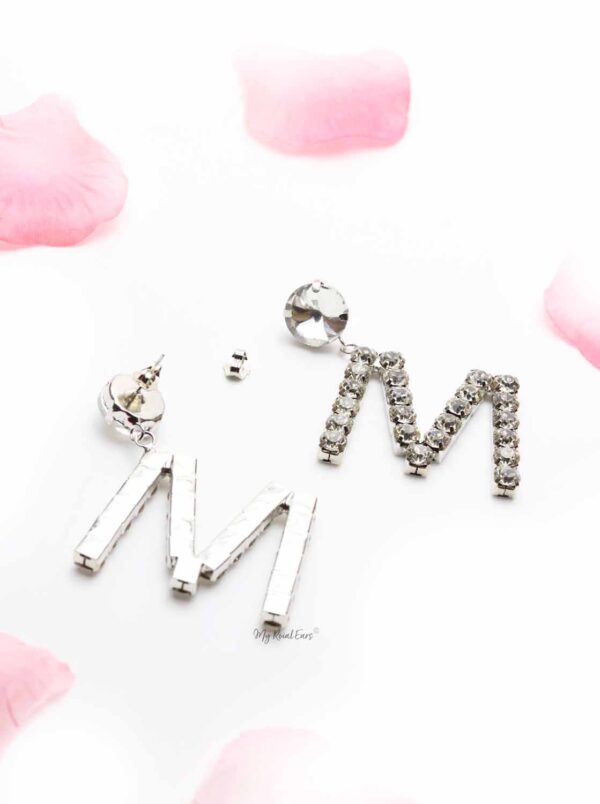 Begonia M-crystal M shaped diamond earrings - My Roial Ears LTD