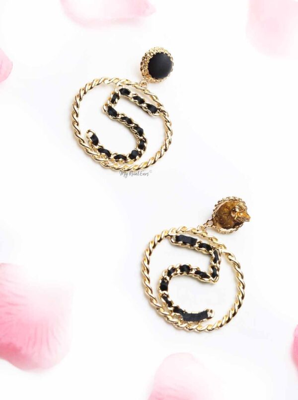 Cautleya Lutea- black and gold five hoop earrings - My Roial Ears LTD