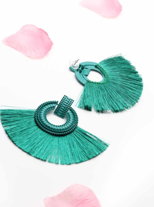 Caladium- fan shaped tassel earrings - My Roial Ears LTD