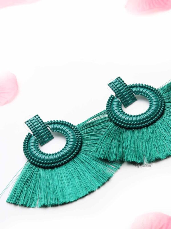 Caladium- fan shaped tassel earrings - My Roial Ears LTD