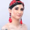 Queen Jane- a red floral handmade headpiece - My Roial Ears LTD