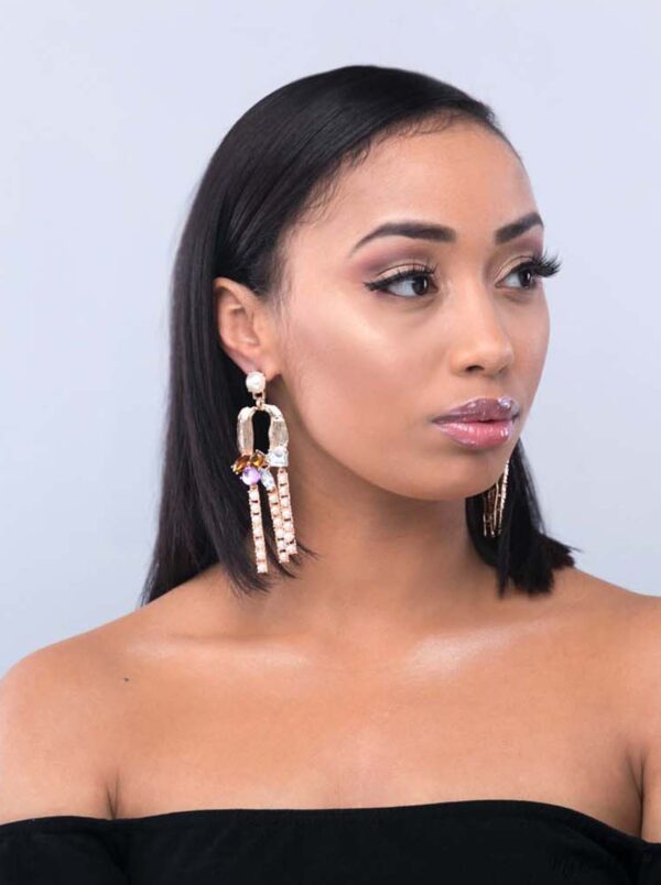 Daffodil-golden embellished pearl, crystal earrings - My Roial Ears LTD