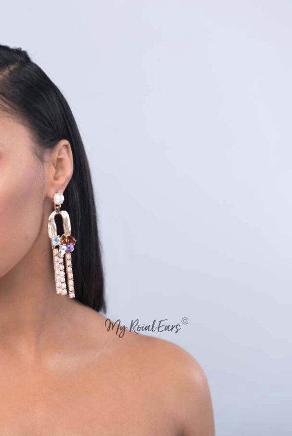 Daffodil-golden embellished pearl, crystal earrings - My Roial Ears LTD