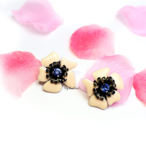 Tulip- statement flower stud embellished earrings