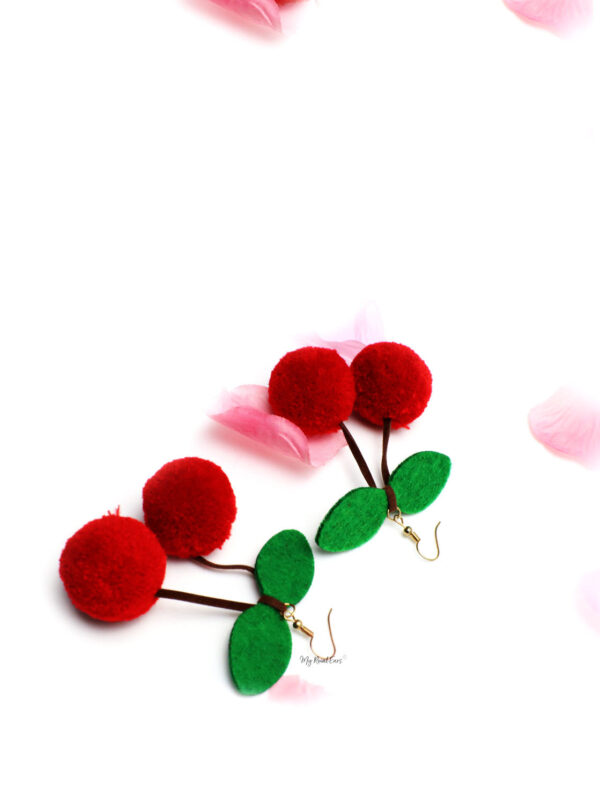 Iris- cherry fruit shape drop earrings - Image 2