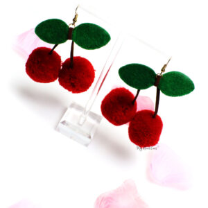 Iris- cherry fruit shape drop earrings