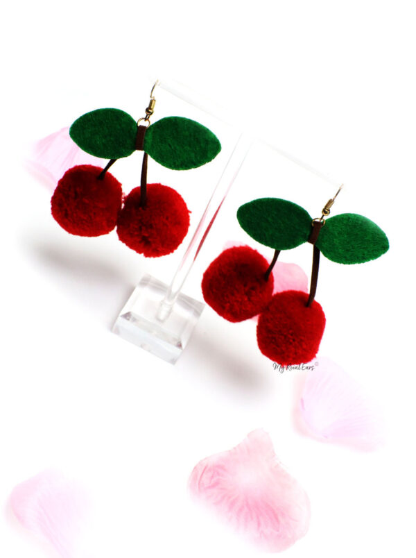 Iris- cherry fruit shape drop earrings