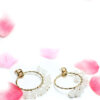 Marigold -dangling floral hoop earrings