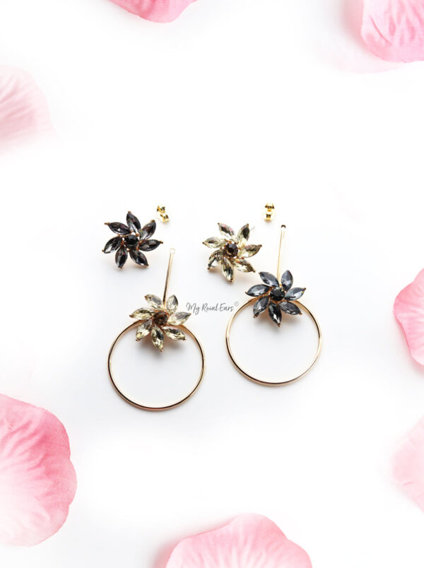 Daisy- two in one Crystal Flower Shaped Earring - My Roial Ears LTD