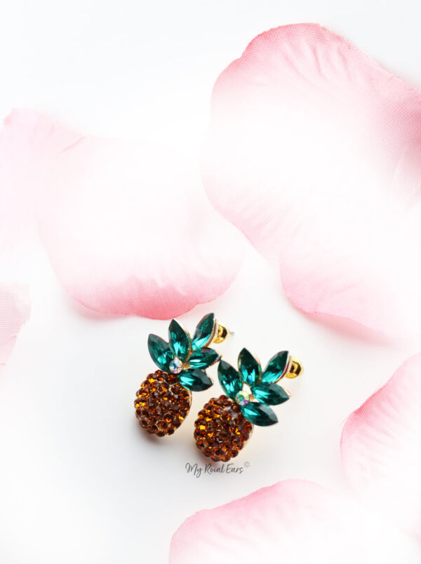 Delphinium- Pineapple Crystal glass Stud - My Roial Ears LTD