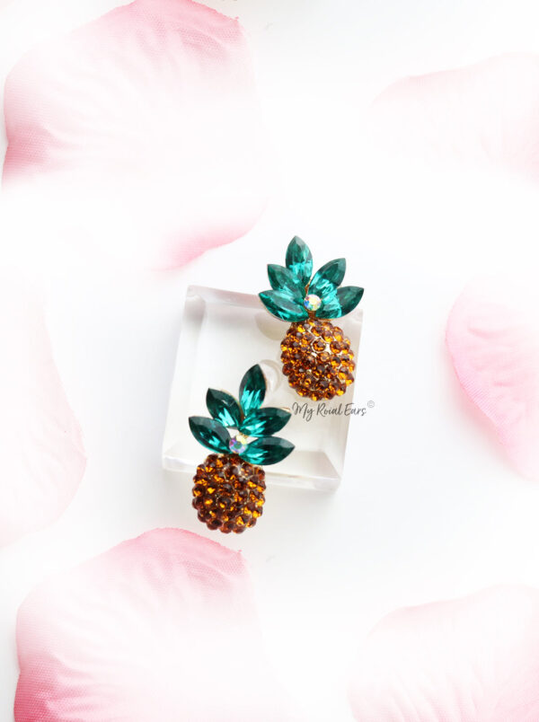 Delphinium- Pineapple Crystal glass Stud - My Roial Ears LTD