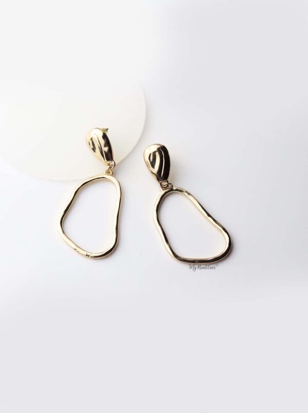 Callia- gold plated tasteful drop earrings - My Roial Ears LTD
