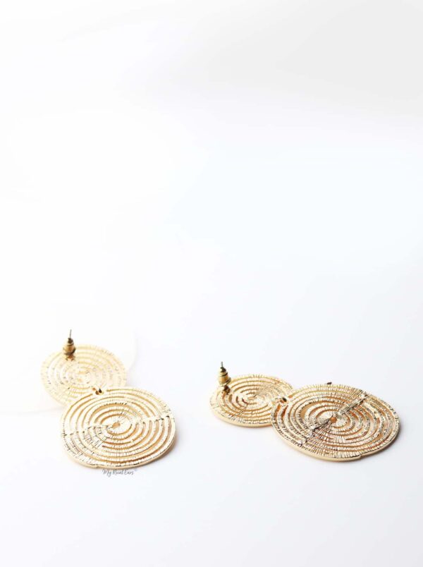 Astraea- gold plated spiral double circle hoop earrings - My Roial Ears LTD