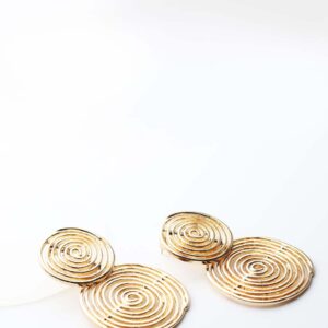 Astraea- gold plated spiral double circle hoop earrings - My Roial Ears LTD