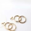 Athena- gold plated crystal double hoop drop earrings - My Roial Ears LTD