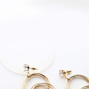 Athena- gold plated crystal double hoop drop earrings - My Roial Ears LTD