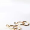 Athena- gold plated crystal double hoop drop earrings - My Roial Ears LTD