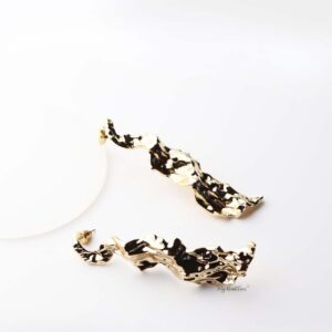 Calliope- gold plated long geometric earrings - My Roial Ears LTD