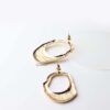 Acantha- gold plated abstract lock statement stud earrings - My Roial Ears LTD