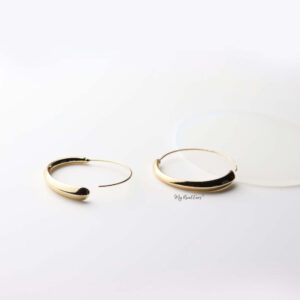Adrasteia - gold plated thin geometric circle earrings - My Roial Ears LTD