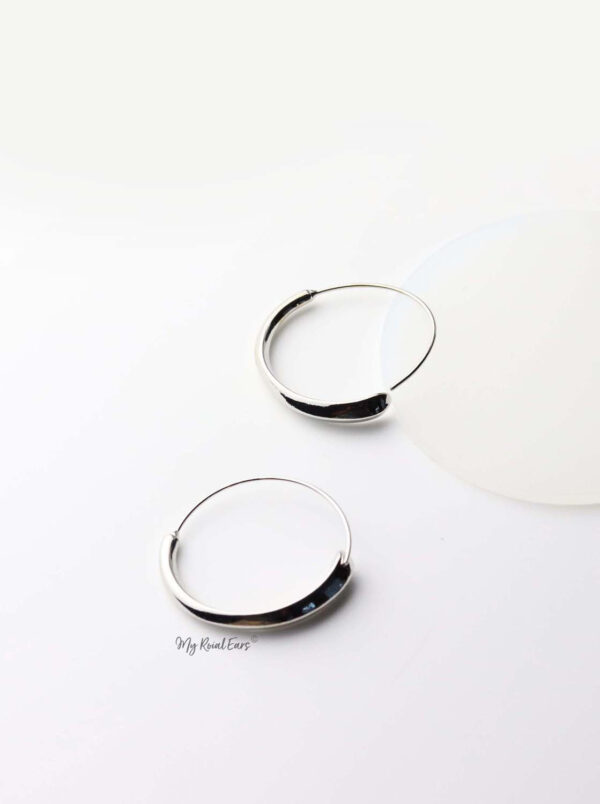 Adrasteia Silver - thin geometric circle earrings - My Roial Ears LTD