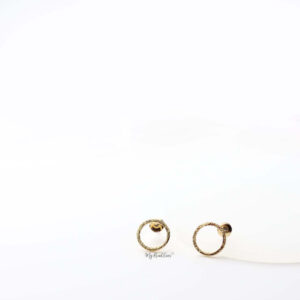 Anthea- gold plated round circle stud earrings - My Roial Ears LTD