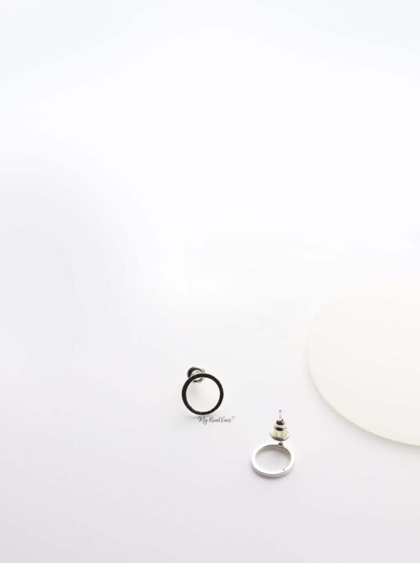 Anthea Silver- round circle stud earrings - My Roial Ears LTD