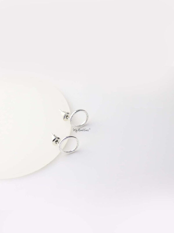 Anthea Silver- round circle stud earrings - My Roial Ears LTD