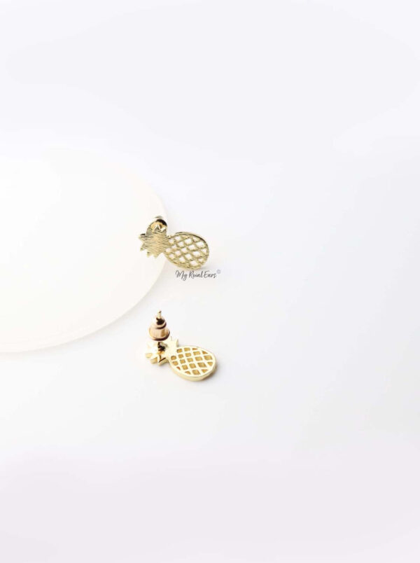 Aphrodite- gold plated brush pineapple studs - My Roial Ears LTD