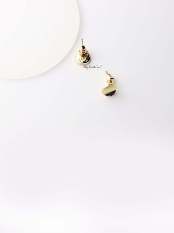 Atlanta- gold plated oval geometric stud earrings - My Roial Ears LTD