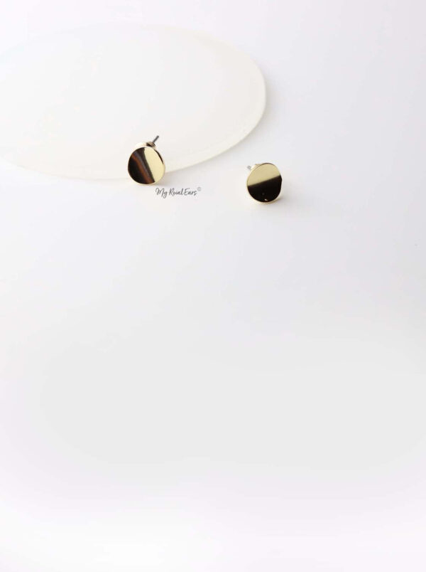 Atlanta- gold plated oval geometric stud earrings - My Roial Ears LTD