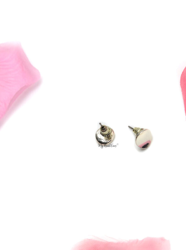 Atlanta Silver- oval geometric stud earrings - Image 3