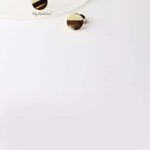 Atlanta- gold plated oval geometric stud earrings - My Roial Ears LTD