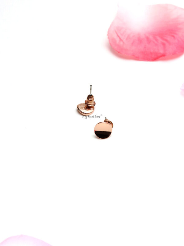 Atlanta Rose Gold- oval geometric stud earrings - Image 2