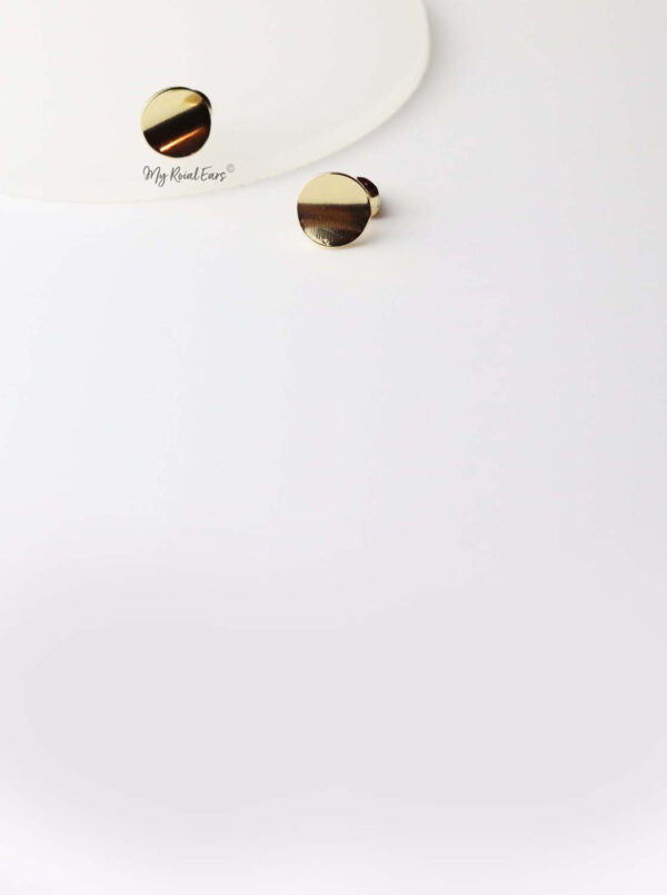 Atlanta- gold plated oval geometric stud earrings - My Roial Ears LTD