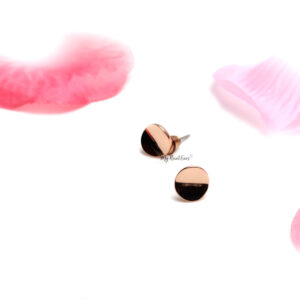 Atlanta Rose Gold- oval geometric stud earrings