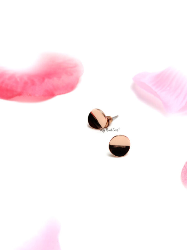 Atlanta Rose Gold- oval geometric stud earrings