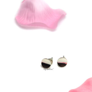 Atlanta Silver- oval geometric stud earrings