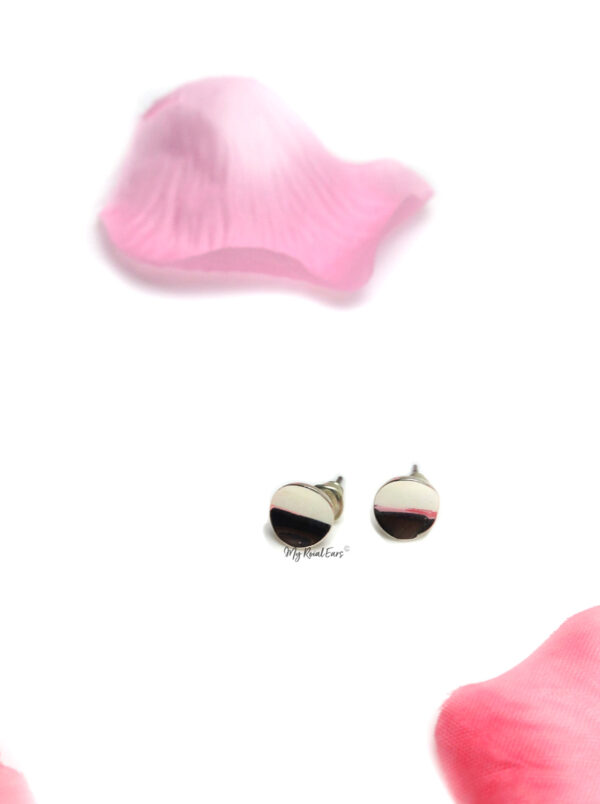 Atlanta Silver- oval geometric stud earrings