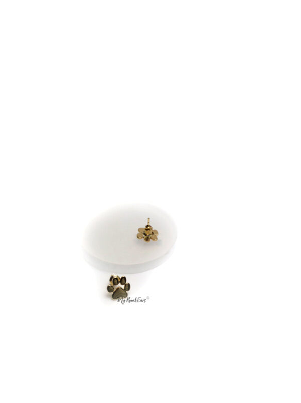 Briseis- gold plated cute dog paw stud earrings - Image 2