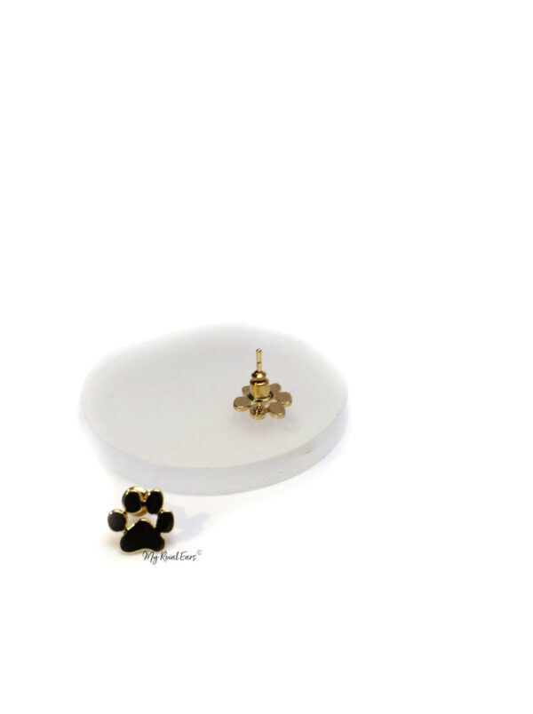 Briseis- gold plated cute dog paw stud earrings - Image 3