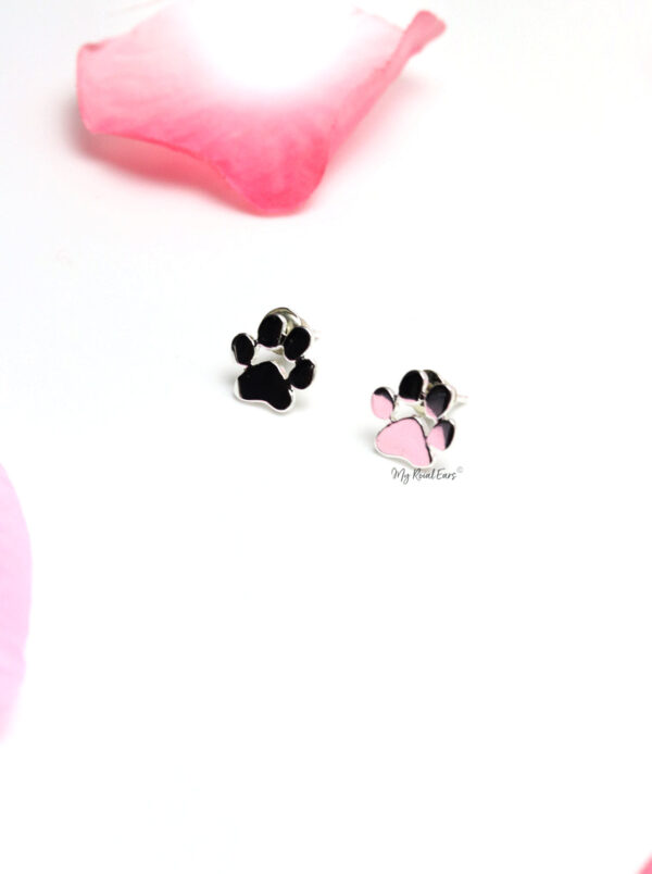 Briseis Silver- cute dog paw stud earrings - Image 3
