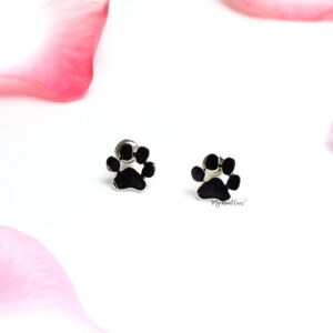 Briseis Silver- cute dog paw stud earrings