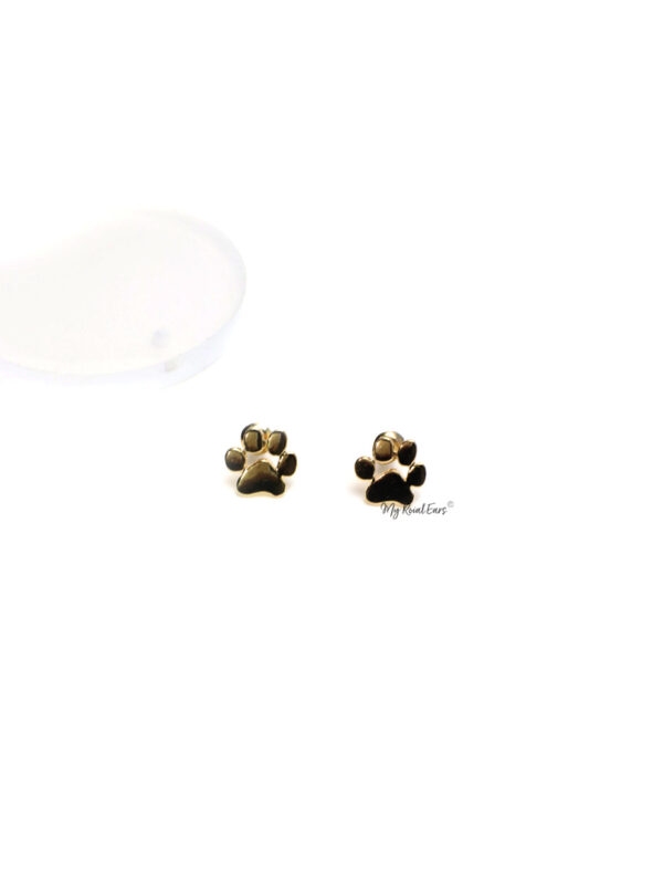 Briseis Silver- cute dog paw stud earrings - Image 2
