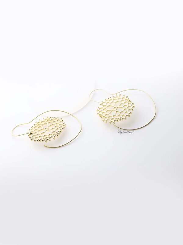 Danae- gold plated round spiral plant inspired earrings - My Roial Ears LTD