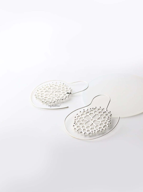 Danae Silver- round spiral plant inspired earrings - My Roial Ears LTD