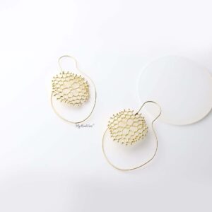 Danae- gold plated round spiral plant inspired earrings - My Roial Ears LTD